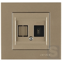 Розетка USB Type-C 5V-2.4A Arvia Electric KAREN Титан (20 05 2000 253)